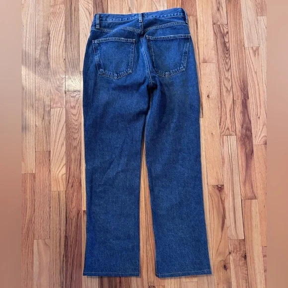 Agolde Dark Blue Straight Jeans - Picture 2 of 4